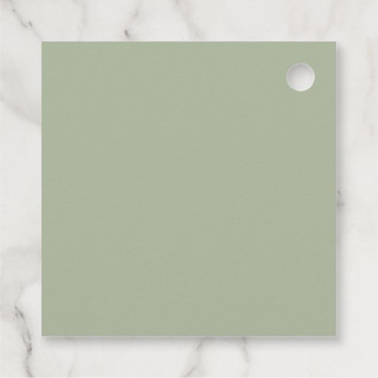 セージお洒落グリーンああ赤ちゃんシャワーありがとう フェイバータグ (裏面)