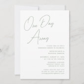 セージお洒落グリーンスクリプトシック1日遠くに 招待状 (正面)