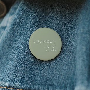 セージお洒落グリーンベイビーシャワーおばあちゃんになる 缶バッジ