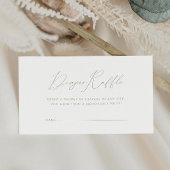 セージお洒落グリーンベイビーシャワーおむつラッフル エンクロージャーカード