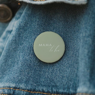 セージお洒落グリーンベイビーシャワーママになる 缶バッジ