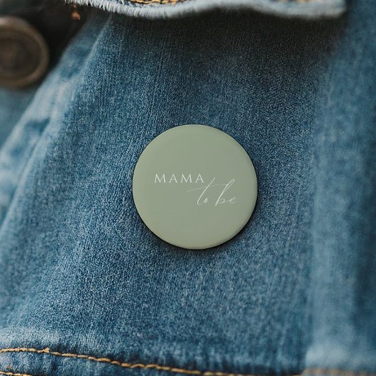 セージお洒落グリーンベイビーシャワーママになる 缶バッジ