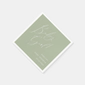 セージお洒落グリーンベビーガール赤ちゃんシャワー スタンダードカクテルナプキン (角)