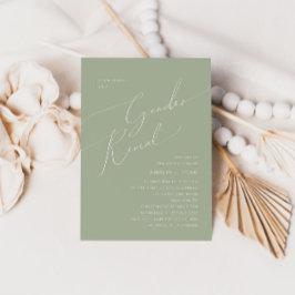 セージお洒落グリーンベビー性別の表示 招待状