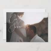 セージお洒落グリーン妊娠 案内状 (正面)