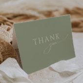 セージお洒落グリーン折り畳み赤ちゃんシャワー サンキューカード