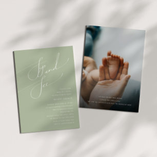 セージお洒落グリーン   ベビーSIPと写真を参照 招待状