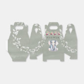 セージかわいい象ユーカリピンクの赤ちゃんシャワー フェイバーボックス (折り畳みなし)