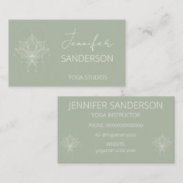 セージかわいらしグリーンボホフローラロータスヨガ 名刺