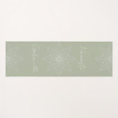 セージかわいらしグリーンマエレガントダラナマステパーソナル ヨガマット (正面(横))