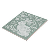 セージかわいらしグリーンラビットバードウッドランドフローラ タイル (側面)