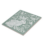 セージかわいらしグリーンラビットバードウッドランドフローラ タイル (側面)