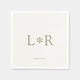 セージとアイボリー | スタイリッシュモダン スタンダードカクテルナプキン