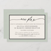 セージとアイボリー - 新計画 現代の延期イベント 招待状 (正面/裏面)