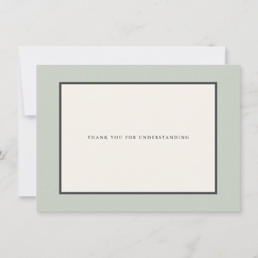 セージとアイボリー - 新計画 現代の延期イベント 招待状 (裏面)