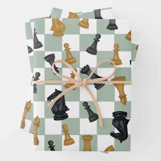 セージとキャメルチェスのマスターチェックメイトチェス盤 ラッピングペーパーシート (インサイチュ)