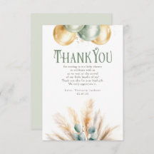 セージとゴールドのベイビーシャワー 小さな感謝