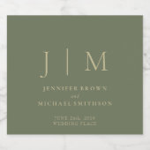 セージとシンプル金ゴールドミニマルドリンク結婚ズ ビールラベル (シングルラベル)