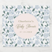 セージとダスティブルーベイビーフローラシャワーカスタム スパークリングワインラベル (シングルラベル)