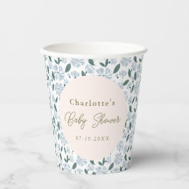 セージとダスティブルーベイビーフローラシャワーカスタム 紙コップ