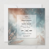 セージとテラコッタスターダスト結婚の空 招待状 (正面)