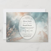 セージとテラコッタスターダスト結婚の空 招待状 (正面)