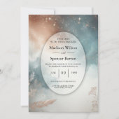 セージとテラコッタスターダスト結婚の空 招待状 (正面)