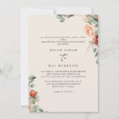 セージとテラコッタ両方の親結婚のセット 招待状 (正面)