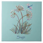 セージとトンボ タイル (正面)