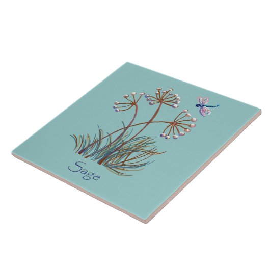 セージとトンボ タイル (側面)