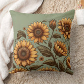 セージとヒマワリ クッション (ブランケット)