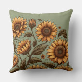 セージとヒマワリ クッション (裏面)