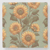 セージとヒマワリII ストーンコースター (正面)