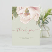 セージとブッシュの花の写真 ウェディング サンクス カード (スタンド正面)