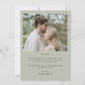 セージとブッシュの花の写真 ウェディング サンクス カード (裏面)