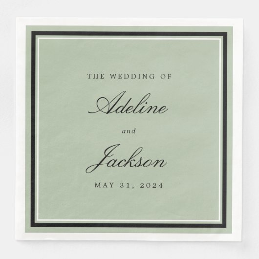 セージとブラック縁どクラシックの伝統的結婚OS (正面)