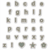 セージとブロンズの色文字アルファベットモノグラム シール (正面)