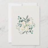 セージとホワイトローズのアー救チフレーム – ザ・デイト 招待状 (裏面)