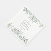 セージとライラックの水彩花イラストのブライダルシャワー スタンダードランチョンナプキン (角)
