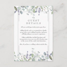 セージとライラックの花のゲスト情報詳細 エンクロージャーカード
