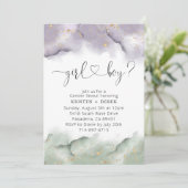セージとラベンダーの水の色のジェンダーの明かす 招待状 (スタンド正面)