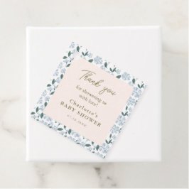 セージと埃っぽいブルーフローラベビーシャワーありがとう フェイバータグ