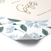 セージと埃っぽいブルーフローラベビーシャワーカスタムサイン ポスター (角)