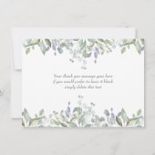 セージと薄紫カントリーグリーン サンキューカード (裏面)