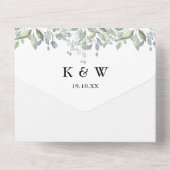 セージと薄紫グリーン結婚フローラ オールインワン招待状 (裏面)