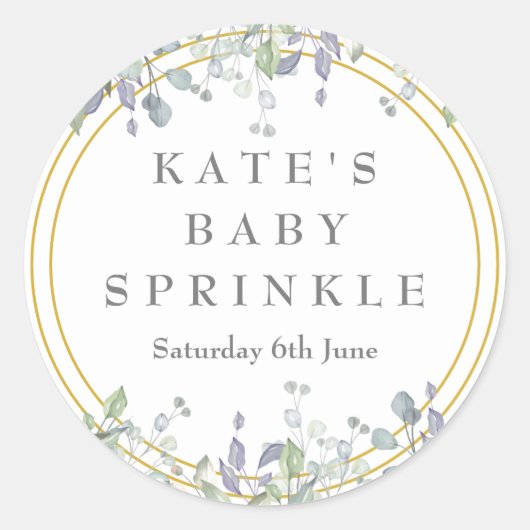 セージと薄紫パスチャーベビー散水 ラウンドシール (正面)