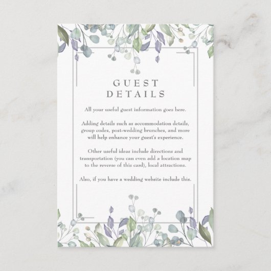 セージと薄紫フローラゲスト情報詳細 エンクロージャーカード (正面)