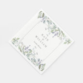 セージと薄紫フローラジオメト結婚リ スタンダードランチョンナプキン (角)