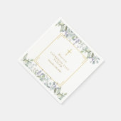 セージと薄紫フローラバプテスマ《キリスト教》洗礼式や命名式 スタンダードカクテルナプキン (角)