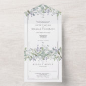 セージと薄紫フローラモノグラム結婚ズ オールインワン招待状 (内側)